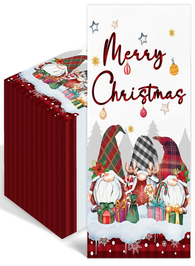 IANFEPH 100PCS Christmas Napkins Disposable 3 Ply Winter Christmas Gnome Paper Napkins Decorative Paper Hand Towels for Bathroom Xmas Guest Napkins for Winter Holiday Cocktail Party - Image 1